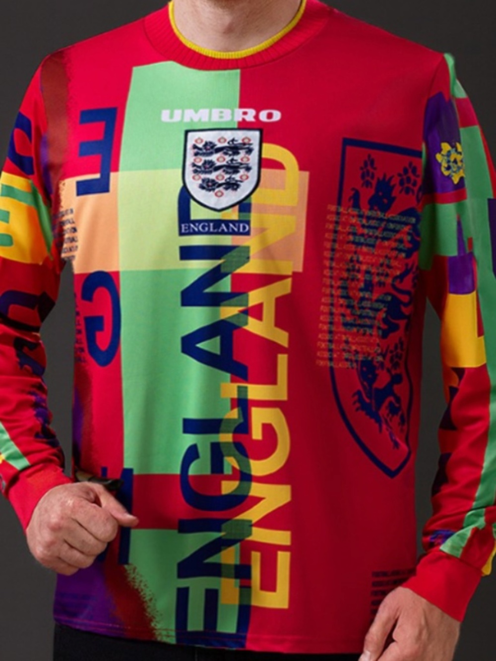 VINTAGE UMBRO EURO 1996 ENGLAND GOALKEEPER JERSEY DAVID SEAMAN SKITTLES